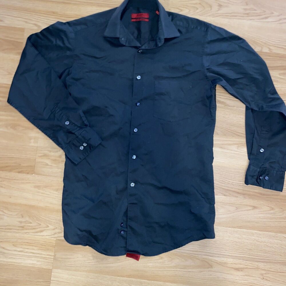 Alfani Fitted Stretch Olive Button Up Long Sleeve